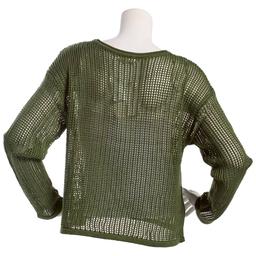 Juniors No Comment Heart Intarsia Sweater - Green