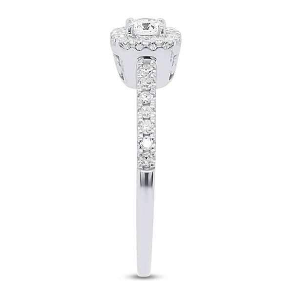 Nova Star® Sterling Silver 1/3ctw. Lab Grown Diamond Halo Ring