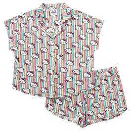 Womens Richard Leeds Short Sleeve Hello Kitty&#40;R&#41; Stripe Pajama Set