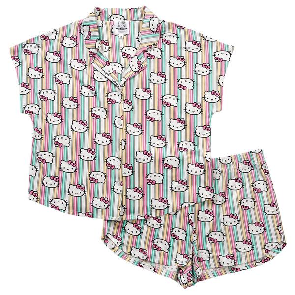 Womens Richard Leeds Short Sleeve Hello Kitty&#40;R&#41; Stripe Pajama Set - image 