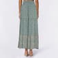 Juniors Pink Rose Gauze Print Tier Wide Smock Waist Skirt - image 2