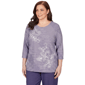 Plus Size Alfred Dunner Grand Bazaar Floral Embroidery Sweater - image 3