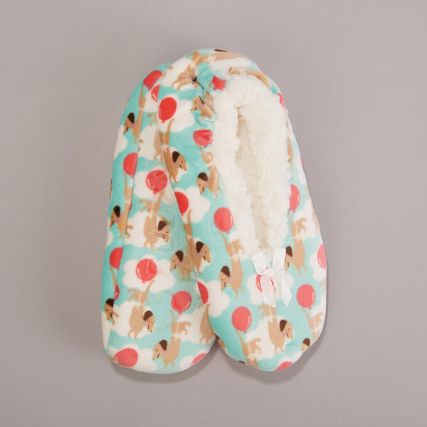 Womens Fuzzy Babba Velour Balloon Dog Slipper Socks - image 