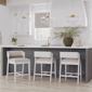 HH2 Home Dresden White Fabric Counter Height Stool - image 8