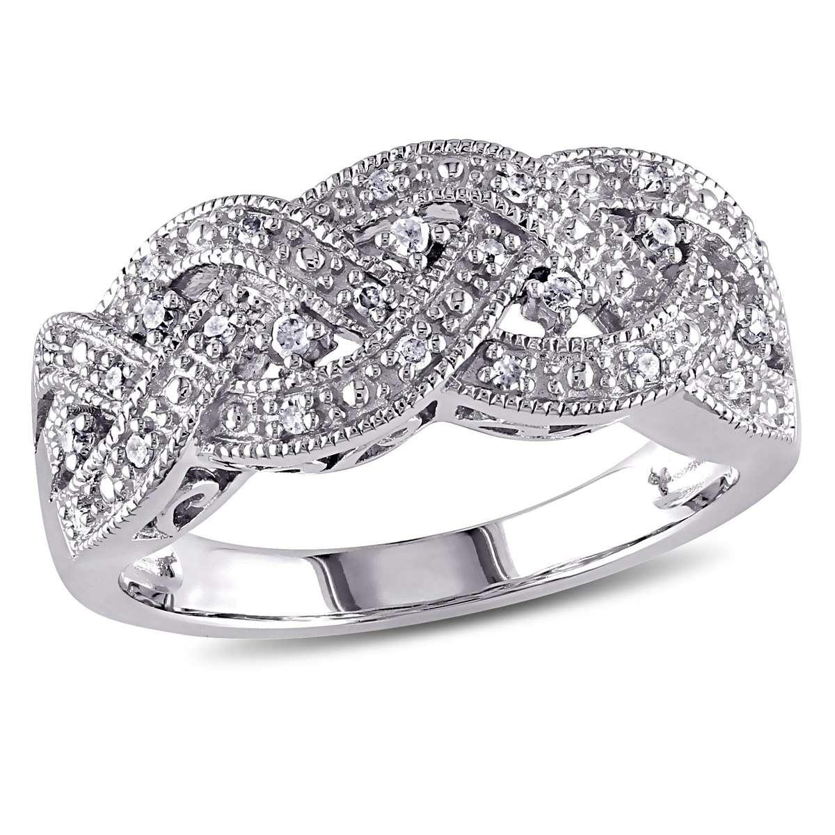 Diamond Classics(tm) Sterling Silver 1/8ctw. Diamond Fashion Ring