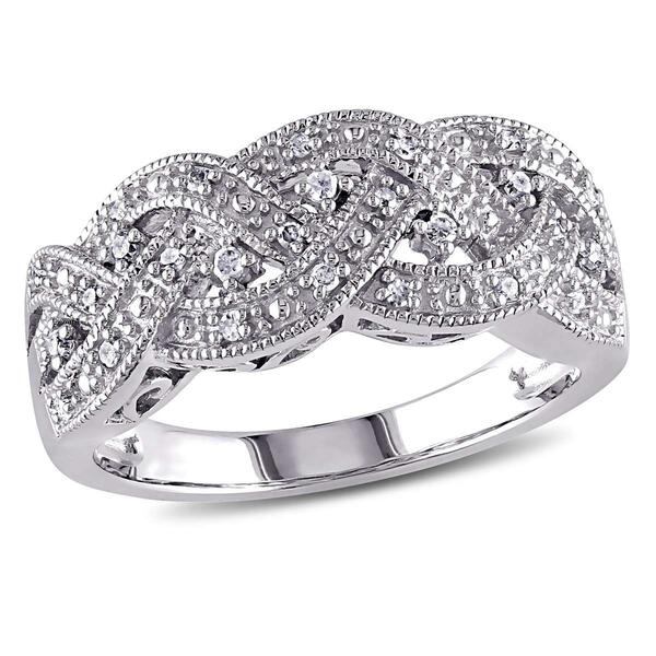 Diamond Classics&#40;tm&#41; Sterling Silver 1/8ctw. Diamond Fashion Ring - image 
