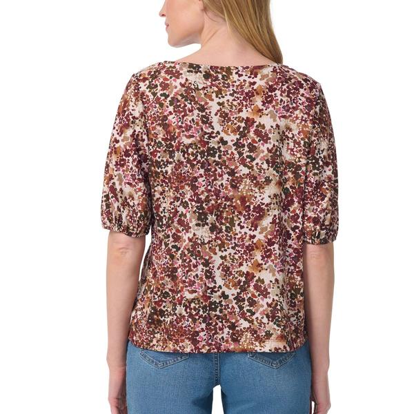 Plus Size Gloria Vanderbilt Tyler Elbow Sleeve Floral Blouse
