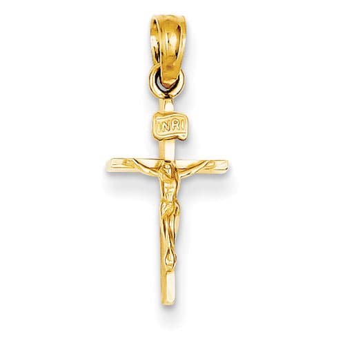 Unisex Gold Classics&#40;tm&#41; 14kt. Gold Small Crucifix Pendant - image 