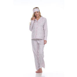 Womens White Mark 3pc. Pink Cheetah Pajama Set