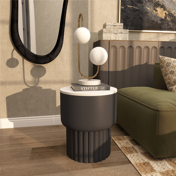 9th & Pike® Modern Black Metal Accent Table