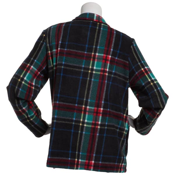 Womens Bonnie Evans Tartan Plaid Polar Fleece Jacket