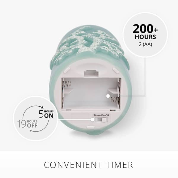 Soft Teal Embossed Coral Pillar Candle - 3x6.5