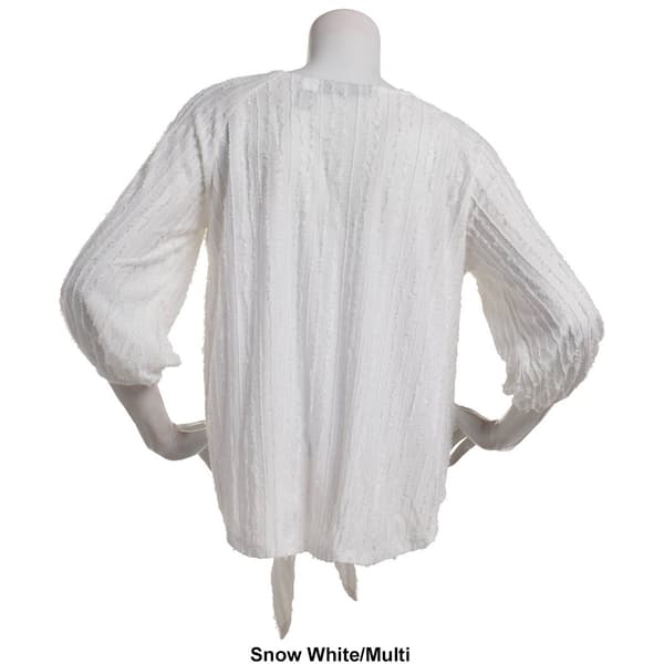 Womens Preswick & Moore 3/4 Sleeve Tie Front Knit Blouse