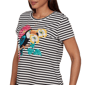 Womens Ruby Rd. Tropical Noir Short Sleeve Toucan Stripe Tee - image 5