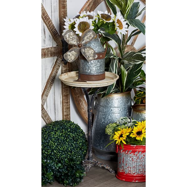 9th & Pike&#174; White Iron And Pine Country Accent Table