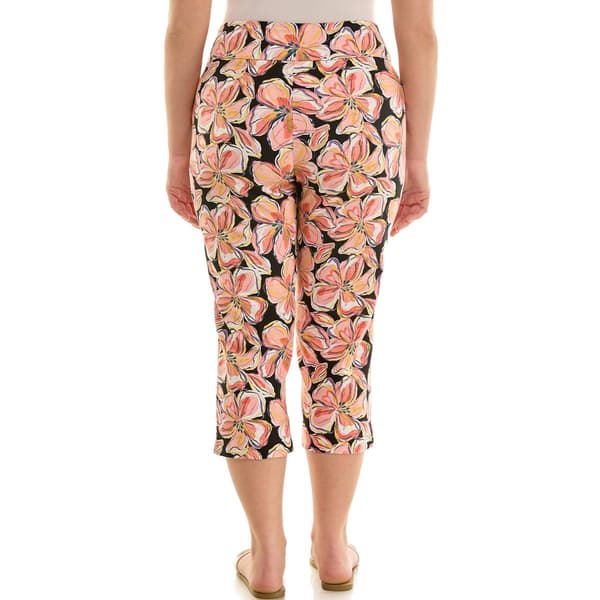 Womens Zac & Rachel Pull On Floral Capris