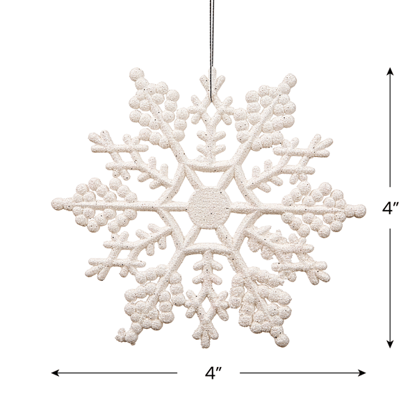 Northlight 24ct. Glitter White Snowflake Christmas Ornaments