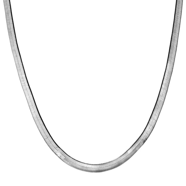 Wearable Art 30in. Silver Tone Herring Bone Necklace - image 