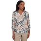 Womens Alfred Dunner Travel Advisory Zebra Floral Henley Blouse - image 1