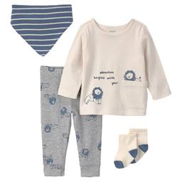 Baby Boy (NB-12M) Carter''s Ib Lion Print Set W/ Bib And Socks