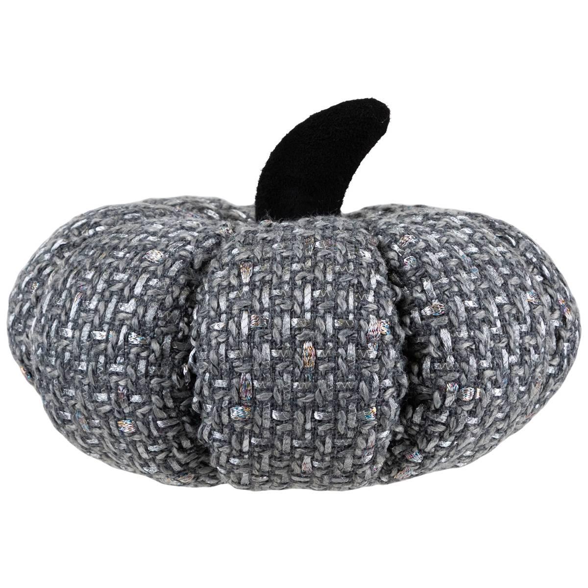 Northlight Grey Knitted Fall Harvest Pumpkin