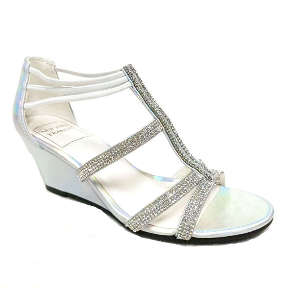 Womens New York Transit Baguette Strappy Wedge Sandals - White - image 