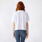Juniors No Comment Short Sleeve Boxy Button Front Top - image 1