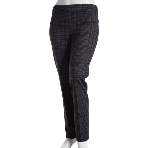 Petite Briggs Plaid Ponte Pull On Pants - Grey - image 