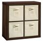 Sauder Stow-Away 4 Cube Storage Organizer - Smoked Oak - image 1