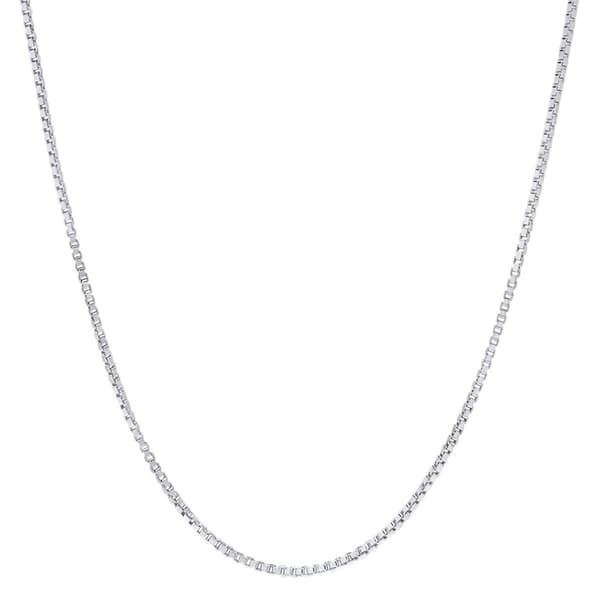 Sterling Silver Diamond Cut Box Chain Necklace - image 