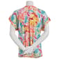 Womens Cure Short Sleeve Knit Crepe Spilt Neck Blouse - image 3