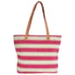 Renshun Striped Straw Tote - Pink/White - image 2