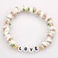 Ashley White & Pink Love Bead Stretch Bracelet - image 1