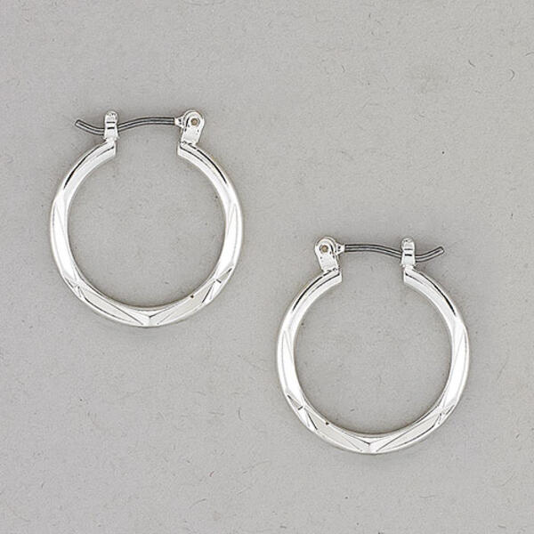Design Collection Small Silver Hoop Earrings - image 