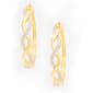 Gianni Argento Silver/Gold Diamond Accent Twist Hoop Earrings - image 1