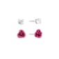 Athra Sterling Silver 5mm CZ & Pink Rose Stud Earrings Set - image 1