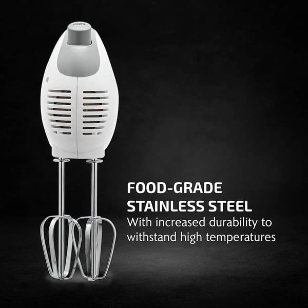 Ovente Portable 5-Speed Mixing Electric Hand Mixer - White