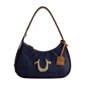 True Religion Metal Horseshoe Denim Hobo Bag - image 1