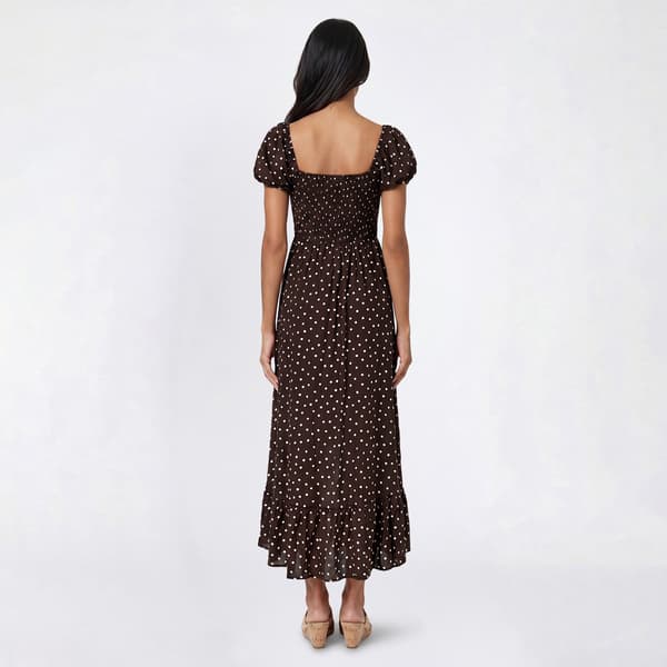 Juniors Madden Girl Dot Print Puff Sleeve High Low Dress