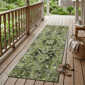 HomeRoots Olive Green & Dark Green Oriental Non Skid Runner Rug - image 1