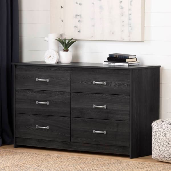 South Shore Tassio 6-Drawer Grey Oak Double Dresser