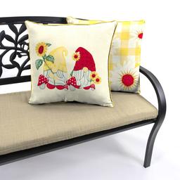 Jordan Manufacturing Gnome Daisies Outdoor Throw Pillow