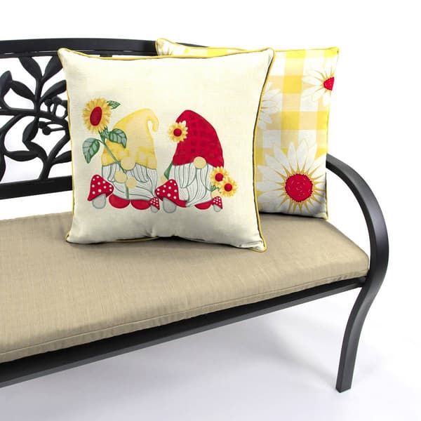 Jordan Manufacturing Gnome Daisies Outdoor Throw Pillow