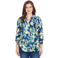 Plus Size Ruby Rd. Fall Flair Floral Silky Voile Button Down Blo - image 1