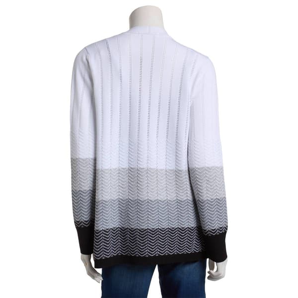 Womens 89th & Madison Long Sleeve Ombre Chevron Cardigan
