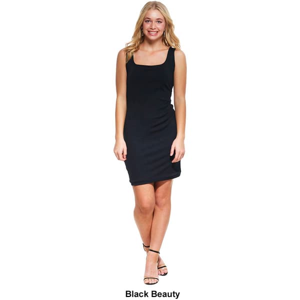Juniors Derek Heart Double Layer Square Neck Mini Sheath Dress