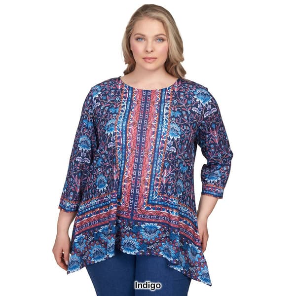 Plus Size Ruby Rd. Must Haves II Blocked Bandana Paisley Tunic