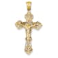 Gold Classics(tm) 14kt. Gold INRI Fleur De Lis Crucifix - image 1
