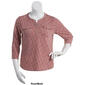 Womens Hasting & Smith 3/4 Sleeve Flower Pattern Henley Top - image 4