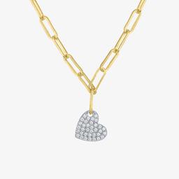 Nova Star(R) Gold over Silver Lab Grown Diamond Mini Heart Necklace